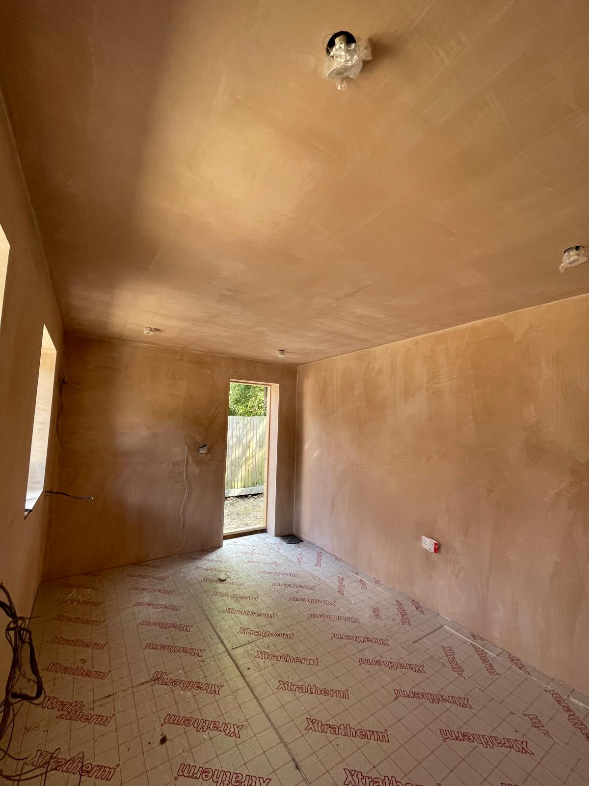 New build first fix with insulation